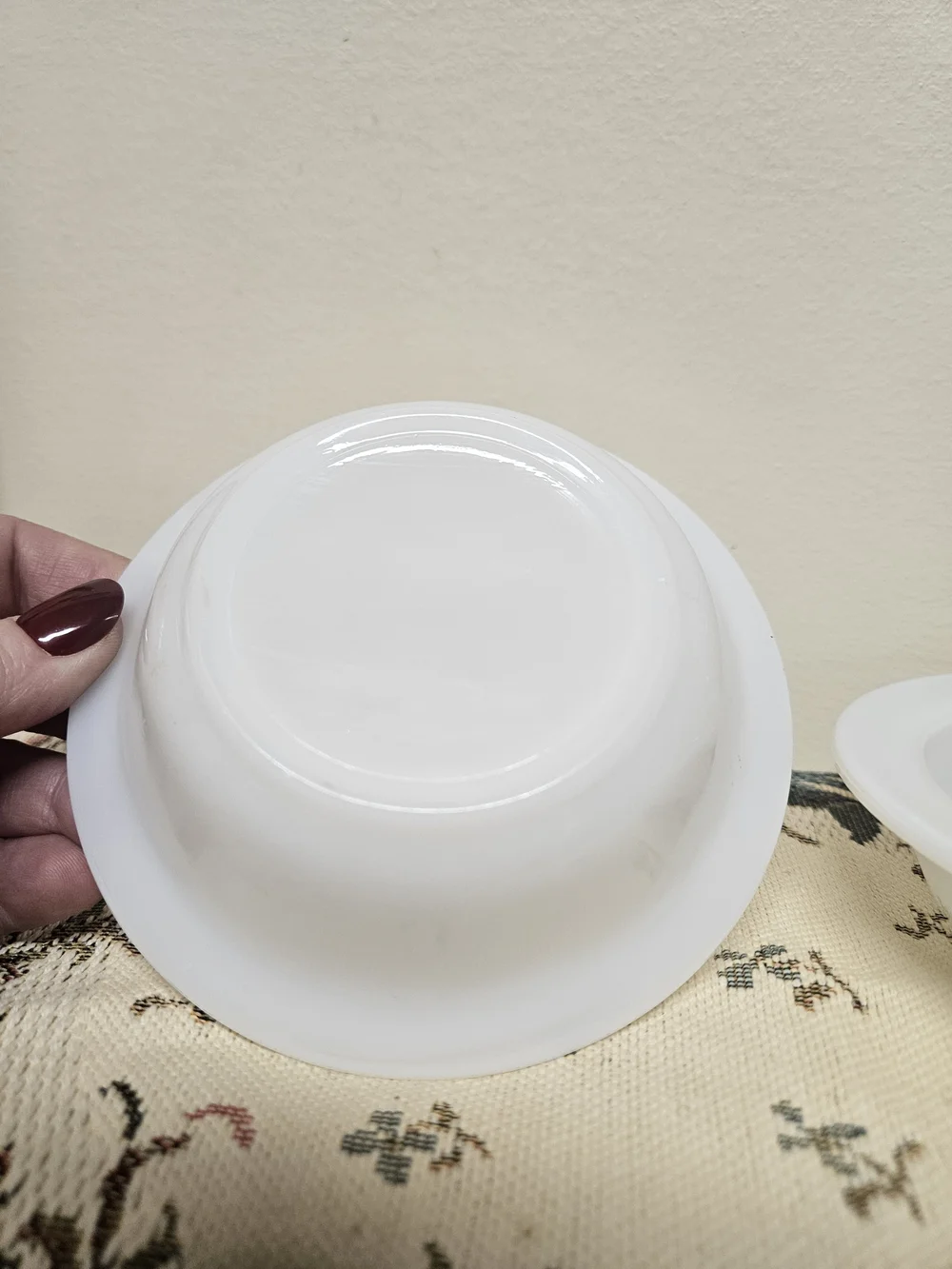 Milk Glass Serving Bowls - Set of 2